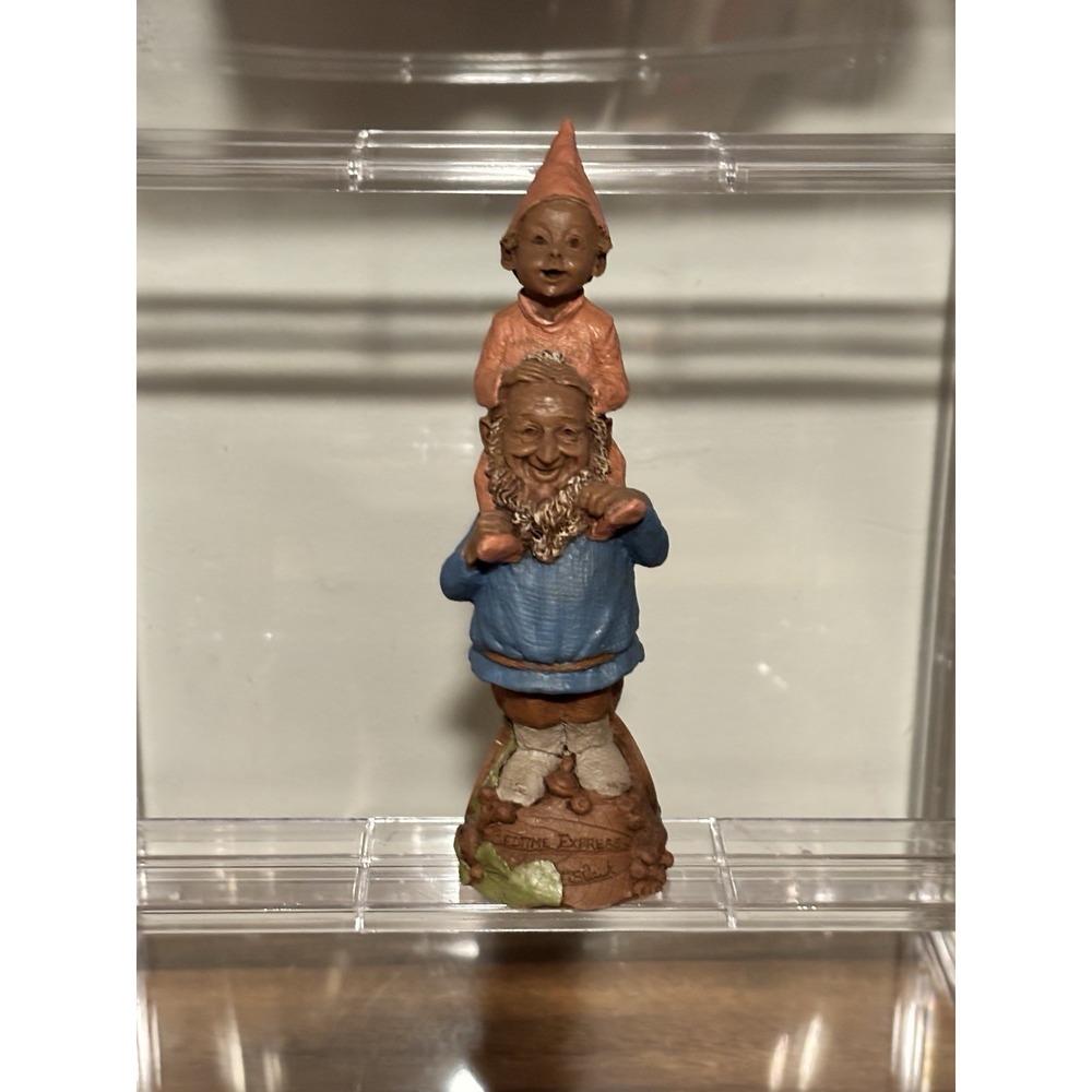 vintage 1998 Tom Clark gnome figurine titled "BEDTIME EXPRESS" (#52)